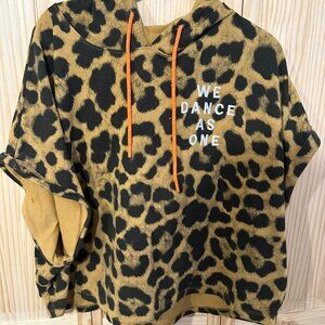 Zumba Leopard We Dance As One Crop Hoodie Top XXL